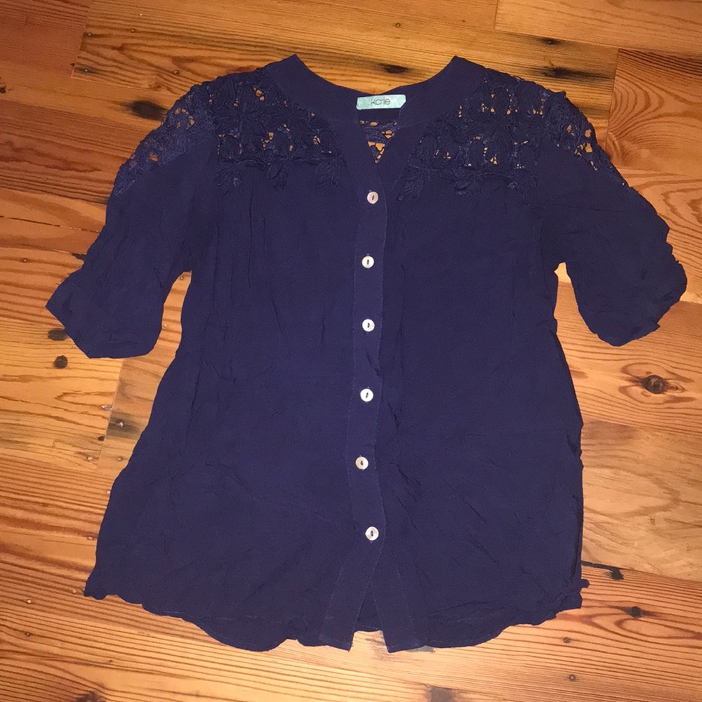 Navy blouse - no size - fits like a xSmall